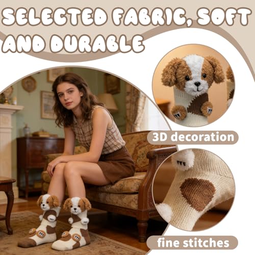 Image of 3D Knit Animal Socks,Cute Hug Hug Socks with Funny Animal Design,Non-Slip Animal Feet Socks for Women Gifts