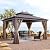 YITAHOME 10x12ft Hardtop Gazebo with Nettings and Curtains, Heavy Duty Double Roof Galvanized Steel Outdoor Combined of Horizontal Vertical Stripes Roof for Patio, Backyard, Deck, Lawn (Bronze)