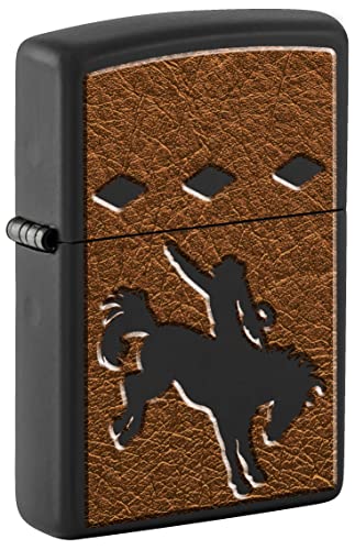 Encendedor Zippo Bucking Bronco Negro Mate miniatura 1