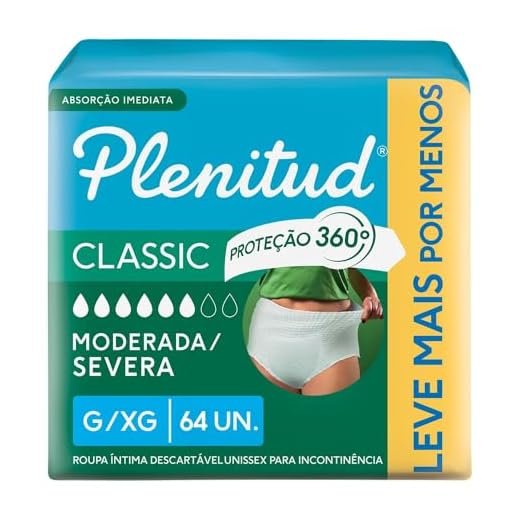 Plenitud Roupa Íntima Classic para Incontinência G/XG - 64 Un