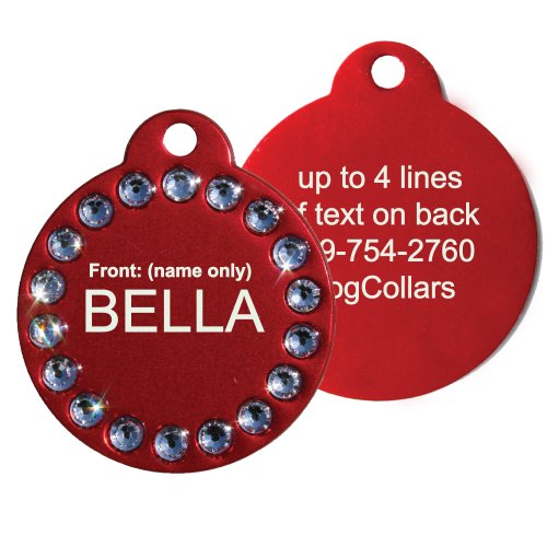 GoTags Custom Pet Tag – Personalized Pet ID Tags for Dogs with Engraved Swarovski Crystal, Dog ID Tags Personalized Engraved Stainless Steel in Heart, Bone, Round Shapes GoTags Custom Pet Tag – Personalized Pet ID Tags for Dogs with Engraved Swarovski Crystal, Dog ID Tags Personalized Engraved Stainless Steel in Heart, Bone, Round Shapes