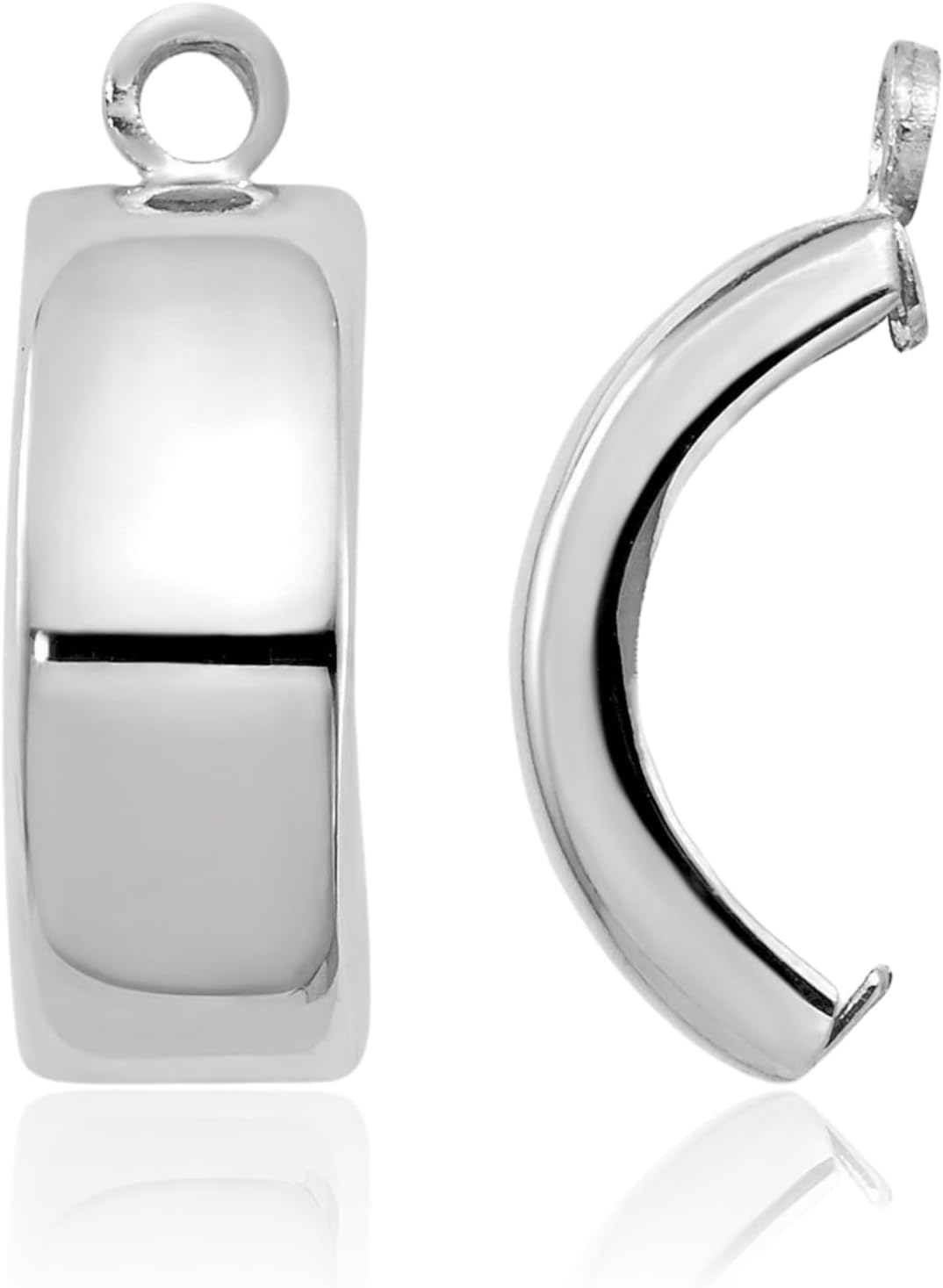 10K White Gold Earring Jackets 12mm 1/2 inch Post Back, Polished for her IceCarats