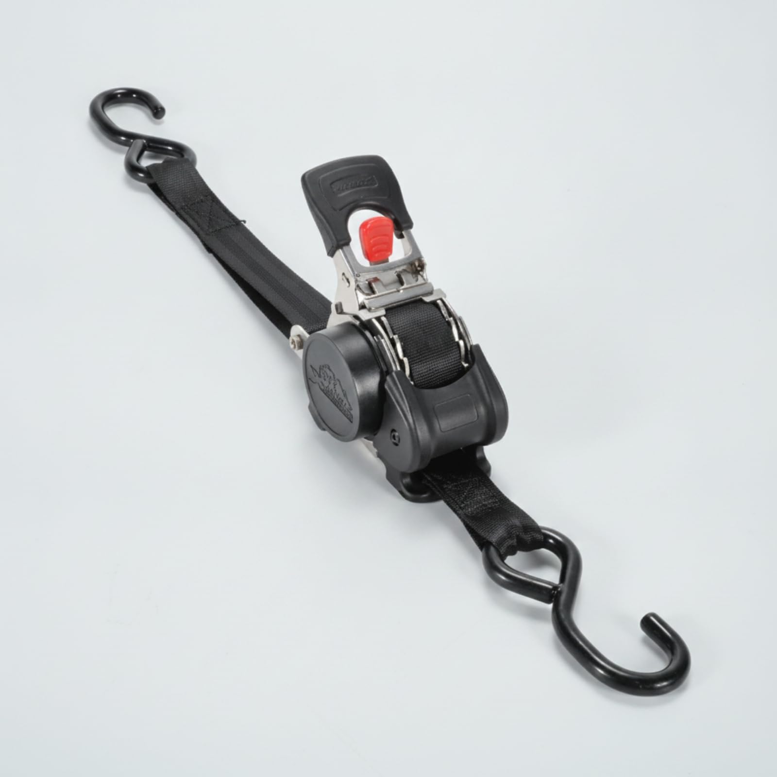 Correa Sujeción Retráctil Automático Tensor Trinquete Autoenrrollable Resistente Cinchas para Motocicletas, Black