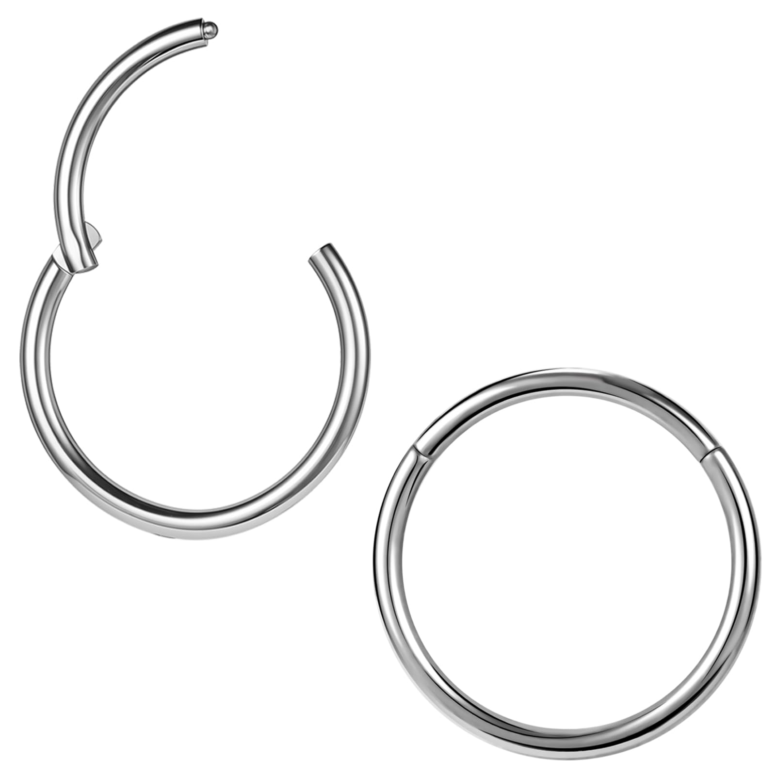 ZS2 Piezas ASTM F136 Titanio 6/7/8/9/10/12/14mm Cartílago Tragus Hélice Pendiente Aro 20G 18G 16G Anillos De Labio Anillos De Nariz Tabique Caracola Piercings Joyería