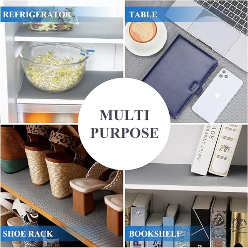 Image of DEVER Home Anti-Slip EVA Mat for Kitchen & Fridge | 5 Meter Kitchen Shelf Liner Roll for Drawers,Cupboards & Wardrobe | Easy-Clean PVC /EVA Protector Sheet,Diamond Texture Metallic Grey (500 cm x 45cm)