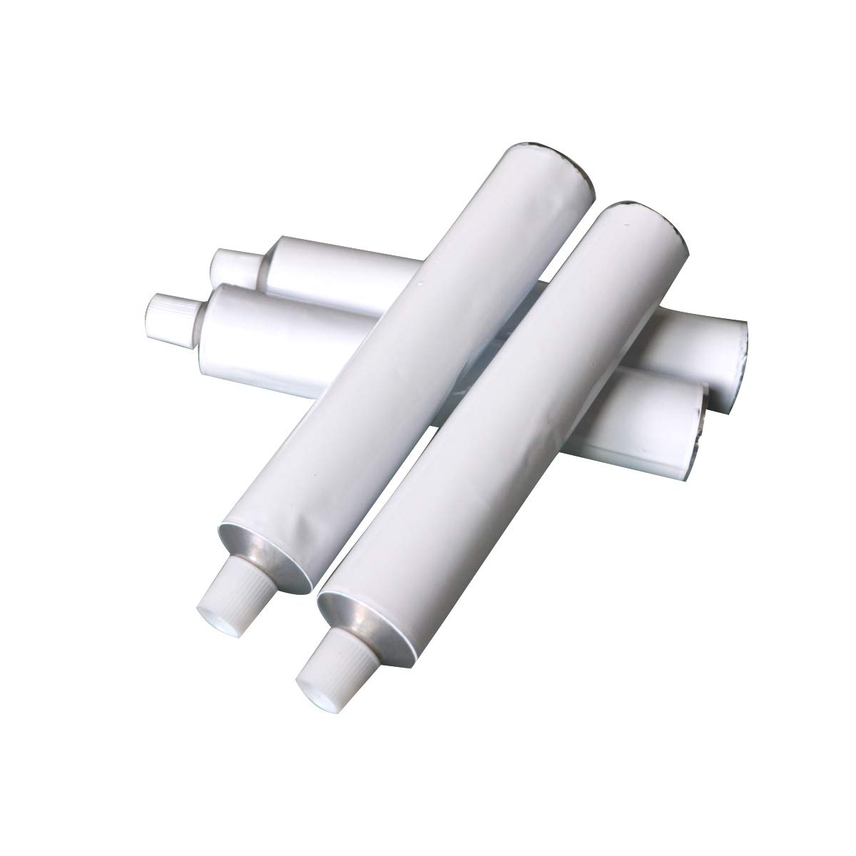200 szt. 50 ml białe aluminium puste rurki do pasty do zębów kosmetyki butelki do wielokrotnego napełniania z nasadką igłową nieuszczelnione hurt