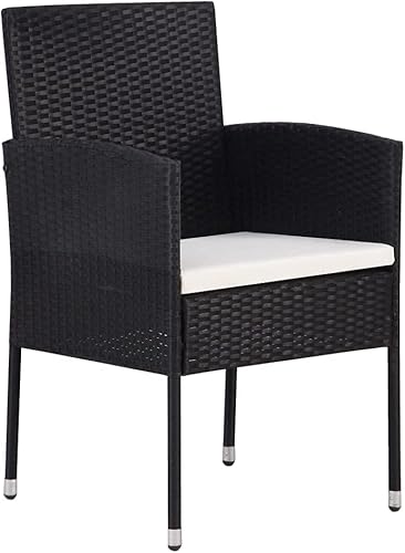 Miniatura 3 de Sillas de patio con cojines blanco crema, 4 piezas, silla de patio al aire libre, sillas de comedor al aire libre, sillas para comedor al aire