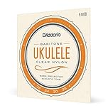 D'Addario Baritone Ukulele Strings, Clear Nylon, EJ65B, 4-String Set, Pack of 1