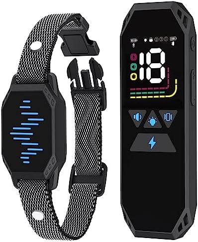 Dog Shock Collar, Dog Training Collar for Large Dog with 4 Training Modes Beep,Vibration,Electric Shock,Dog Finder,Rechargeable IP67 Waterproof E-Collar with Remote 2500FT for All Breeds, Sizes