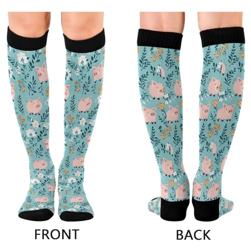 Image of Wusikd Pirate Skulls Compression Socks for Women and Men Circulation Cute Long Socks for Athletic Running 1