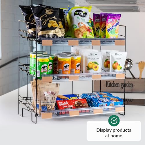 ODOXIA Regal für Süßigkeiten | Snack-Regal | Snackregal Für Die Theke | Organizer Für Süßigkeiten | Display & Chips Für Läden | Ständer Für Zuhause, Geschäfte, Büro Und Mehr