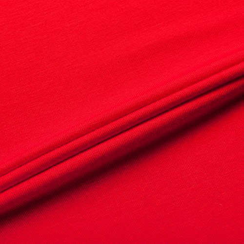 OThread & Co. Women's Long Sleeve T-Shirt Scoop Neck Basic Layer Stretchy Shirts (Large, Red) - Thumbnail 5
