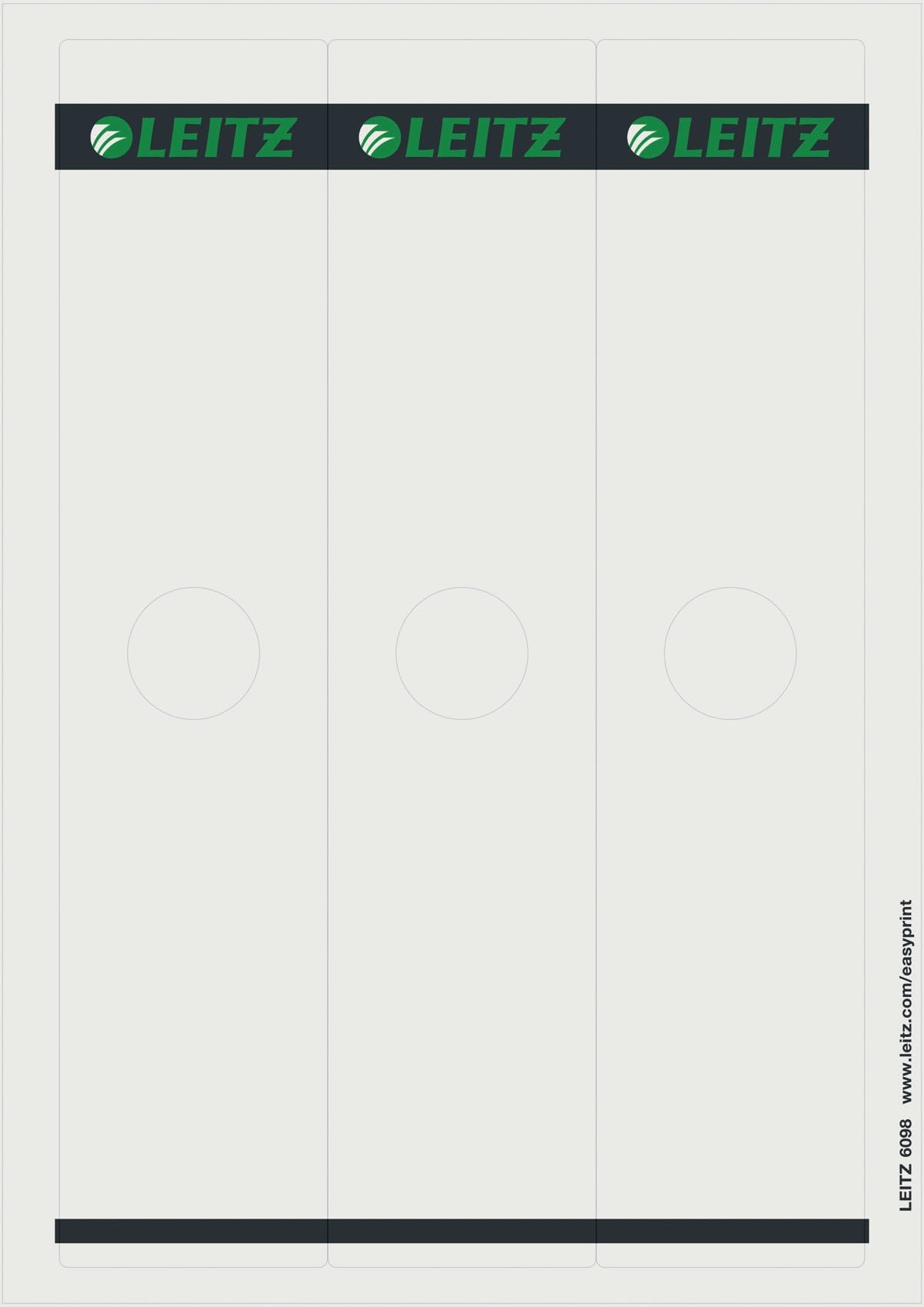 Leitz PC-beschriftbare Rückenschildr selbstklebend für Hängeordner, 75 Stück, Langes und breites Format, 61,5 x 279 mm, Papier, grau, 60980085