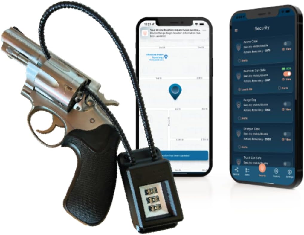 Gun Alert | 3-in-1 Cable Lock, Motion Sensor + GPS | Motion Detection & Recovery Tool | First Month Free Subscription | Instant Anti-Theft Alerts | Works 24/7 | Security & Safety for Your Gun