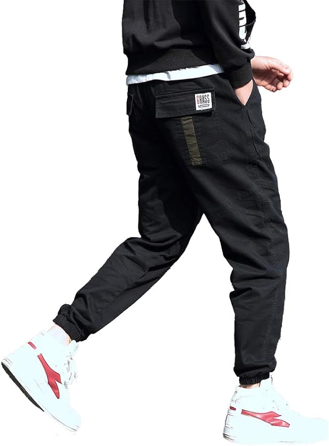 Amazon Daycloth サルエルパンツ メンズ チノパン ロングパンツ アンクル 9分丈 カジュアル テーパード ズボン ボトムス 綿 スウェットズボン 無地 ゆったり オールシーズン 調整紐 ポッケト付け 美脚 Large ブラック ロングパンツ 通販