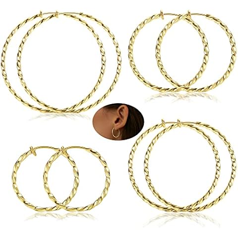 LOYALLOOK Clip On Hoop Earrings Set Cover