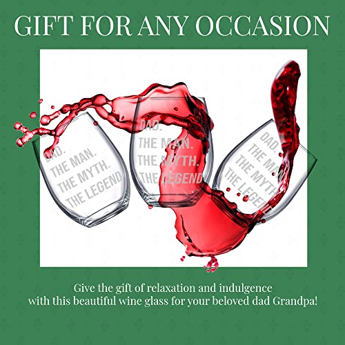 Nakedwoodworks Gifts For Dad | Wine Glass Gift For Dad - Dad. The Man. The Myth. The Legend. Perfect Birthday Or Father'S Day Gifts For Dad Or Grandpa! Awesome Dad Gift For Any Occasion! thumb #6