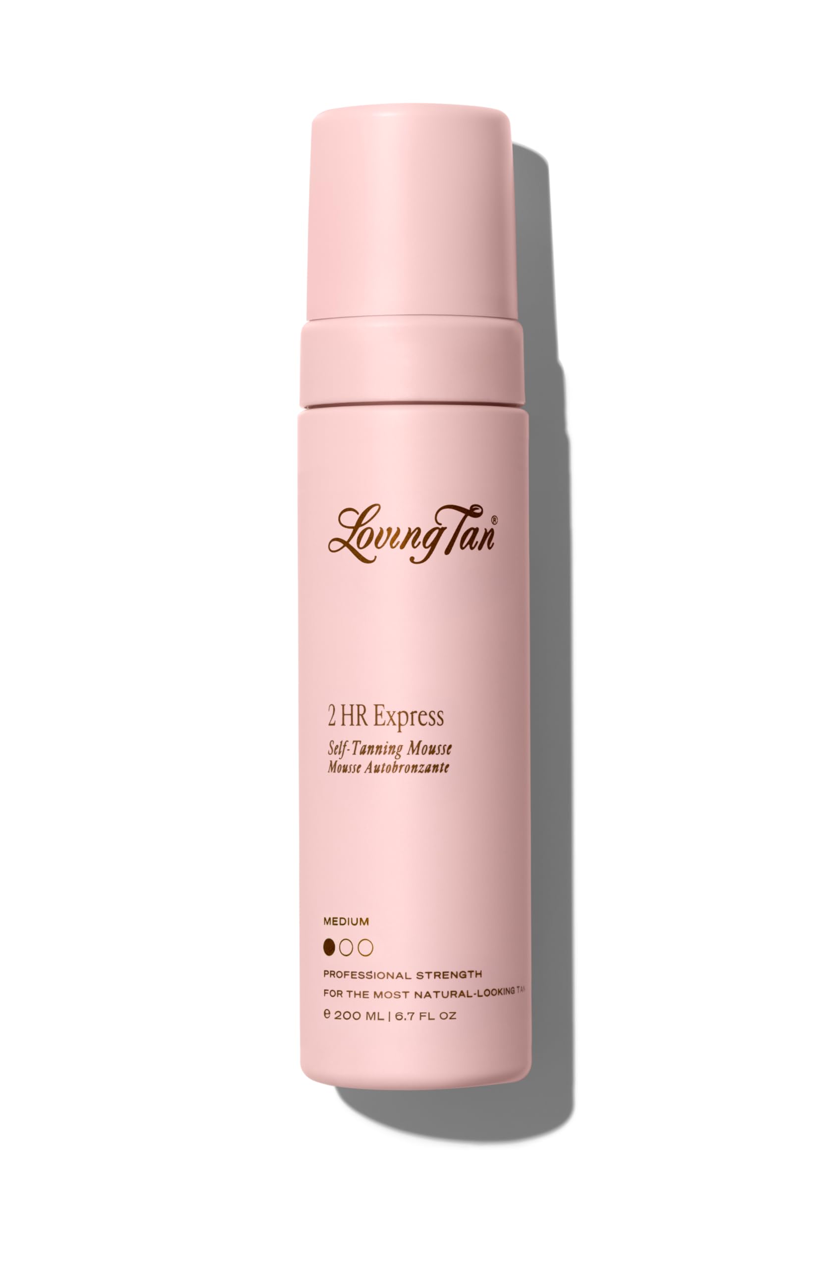 Loving Tan 2 HR Express Mousse, Dark - Streak Free, Natural looking, Professional Strength Sunless Tanner - Up to 5 Self Tan Applications per Bottle, Cruelty Free, Naturally Derived DHA - 200 ml