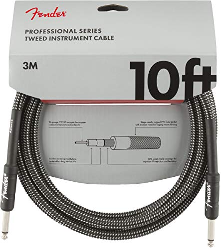 Fender シールドケーブル Professional Series Instrument Cables, 10', Gray Tweed