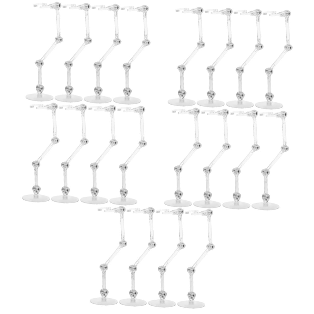 Supvox 20 Teiliges Transparentes Figuren Display Ständer Set Verstellbare Puppen Modell Ständer mit Stabiler Basis für Sammelfiguren Präsentation zu Hause Laden und Ausstellung