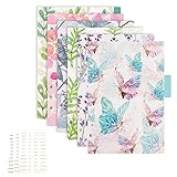 AUEAR, 12 Pack Binder Index Dividers A5 Plastic Insertable Tab Divider with 3 Stickers for 6 Ring Planner Notebook Travel Diary