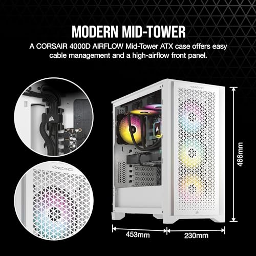 Image of Corsair Vengeance i7500 Series Gaming PC - Liquid Cooled Intel Core i5 14600KF CPU - NVIDIA GeForce RTX 4070 Super GPU - 32GB Vengeance RGB DDR5 Memory - 1TB M.2 SSD - White