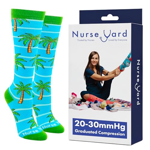 Image of Nurse Yard Compression Socks for Nurses - Women & Men - 20-30mmHg Graduated Compression, For Medical Staff, Athletes - 1 Pair