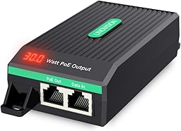 LINOVISION ギガビット 30W PoE+ インジェクター、IEEE 802.3af/at対応、PoE IPカメラ/アクセスポイント/VoIPフォンなどに応用可能、リアルタイム表示用パネルを搭載、3年保証