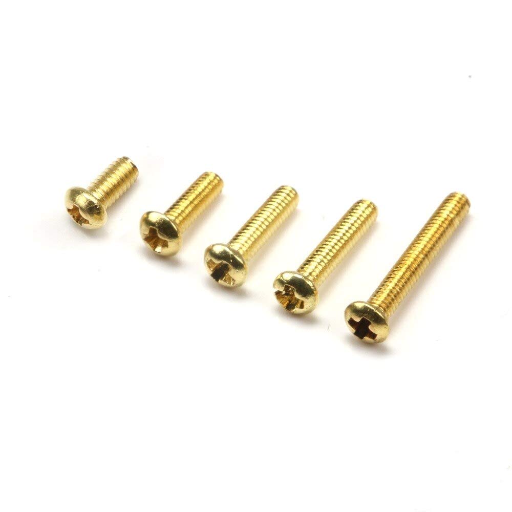 100pcs M2.5x6/8/10/12/16mm mm Brass Cross Recessed Pan Head Screws Screws - (Size: M2.5/ 16mm) SCRW-105973