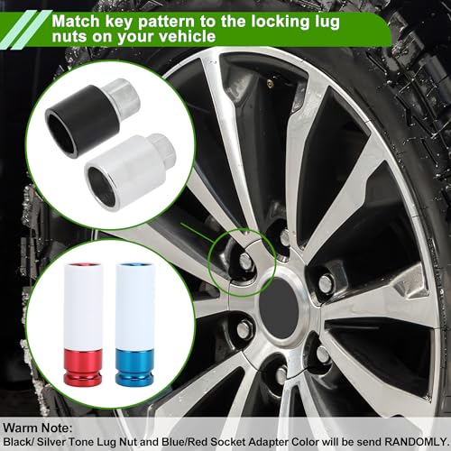 Image of Wheel Lock Lugnut with Adapter for Toyota Wear-resistant Anti-theft Screw Nut Removal Key Socket Type D 1Set