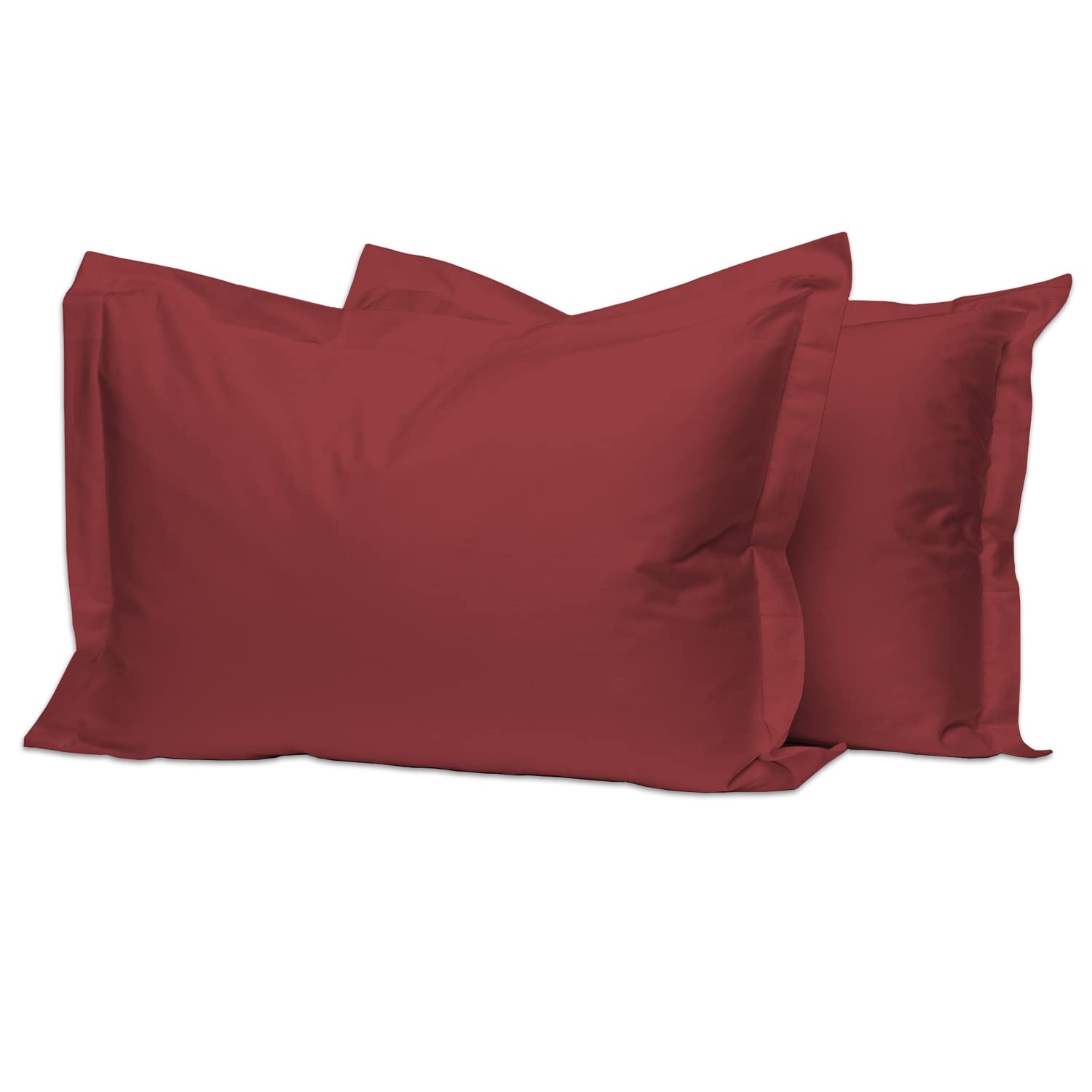 Pizuna 100% Cotton King Pillow Cases 2 Pack Brick Rust 50x90cm, 400 Thread Count Long Staple Combed Cotton Pillowcases, Luxurious Soft Sateen King Size Pillow Cases (100% Cotton Pillowcase Pack of 2)