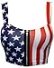 Mymixtrendz Women Crop ZIP Front Summer Print Boob Tube Bra Top Size 8-14 (S/M (UK 8-10 US 4-6), American Flag)