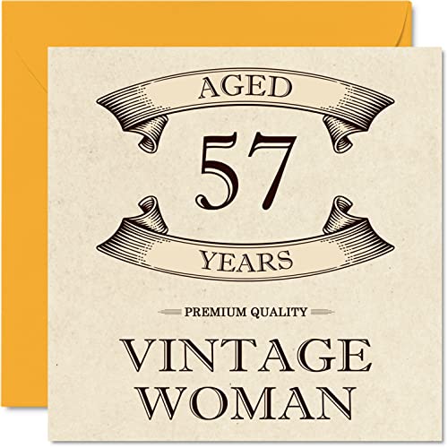 Biglietto Di Auguri Vintage Il 57° Compleanno Da Donna 57 Anni Divertente Biglietto Di Compleanno Mamma Sorella Moglie Fidanzata Nonna Zia 145Mm Bigli