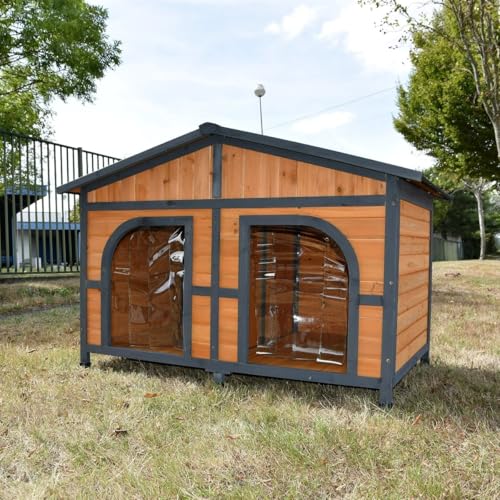 Animal Valley - Niche Chien Double - Bois et Plastique - L 141,5 x l 94,5 x H 95cm - Taille XL -...