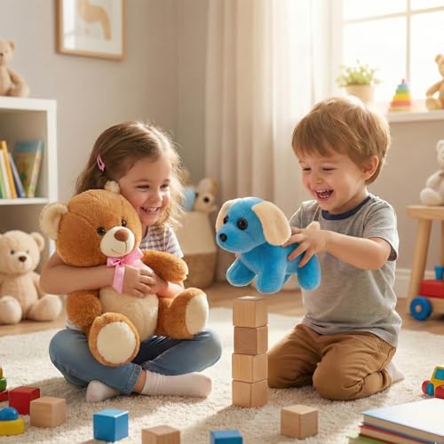 Image of Tabitha Stuffed Toys-Ultra Soft Plush Toy for Kids | Birthday Gifts for Kids and Girls | (Combo of 2 Toys 30 Cm Sandal Teddy & 25 Cm Blue Dog)