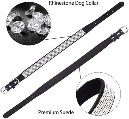 Miniatura 5 de Lindo collar para perro con diamantes de imitación brillantes, elegante collar de cristal con purpurina bonita joya suave para gatos de raza