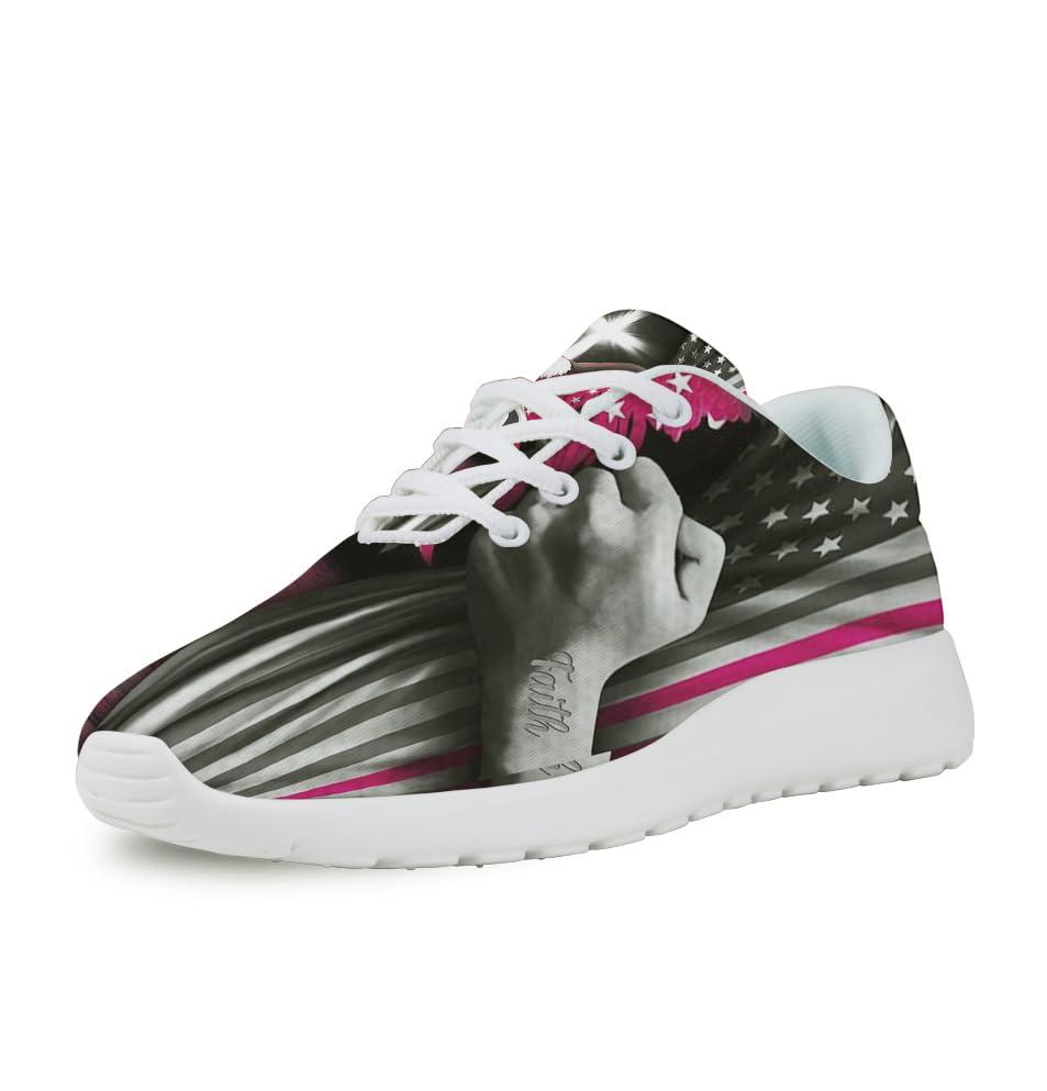 Breast Cancer Faith Christian Cross Shoes for Women Men Trail Running Casual Fashion Sneakers Slip-on Tennis Shoes