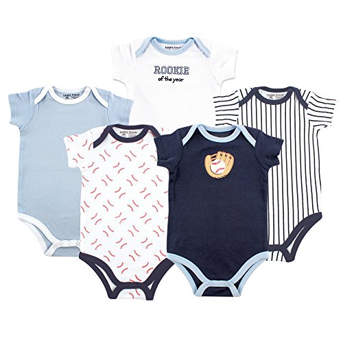 Luvable Friends Unisex Baby Cotton Bodysuits, Baseball, 3-6 Months