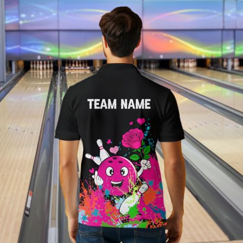 Custom Rose Bowling Shirt Funny Bowling Team Jersey Polo & Quarter Zip Pink Bowling Unisex Outfit2