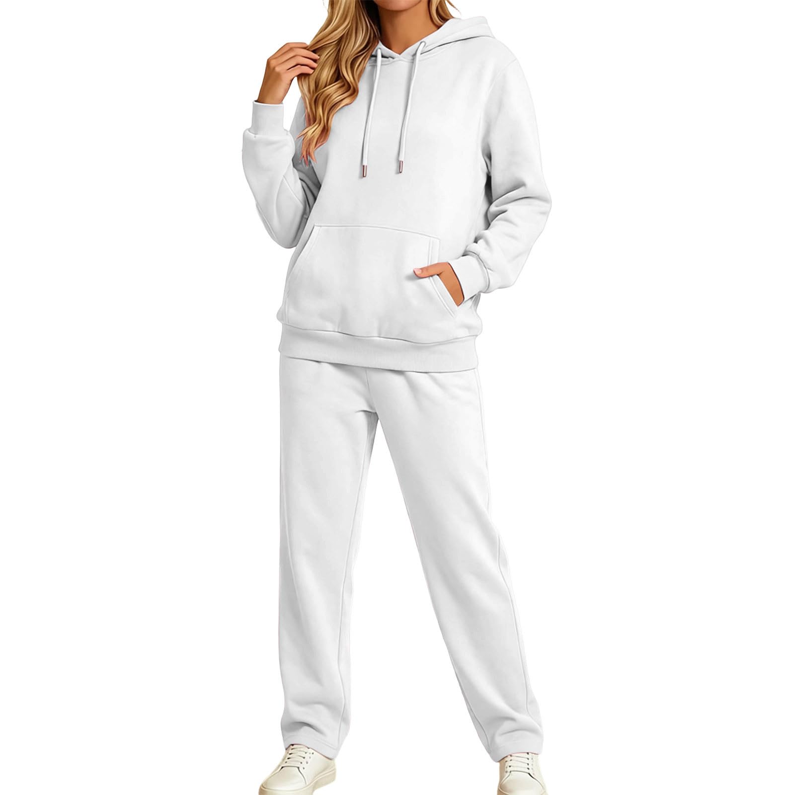 Generico Tuta Sportivo Donna 2 Pezzi Set Felpa e Pantaloni Comodo e Traspirante Tuta da Ginnastica per Jogging Training Fitness