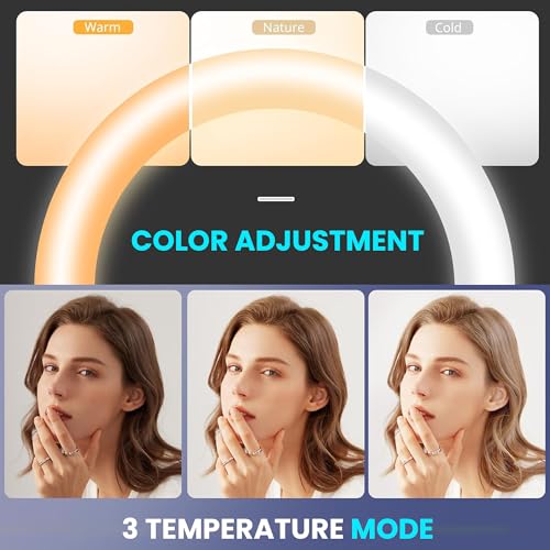 Image of Kratos K21, 12 Inches Ring Light with Stand, 85 Inch Foldable Tripod, 3 Colour Switch Mode, Ring Light with USB for Studio, YouTube, Video Shoot Live Stream Makeup Compatible with iPhone, Smartphone