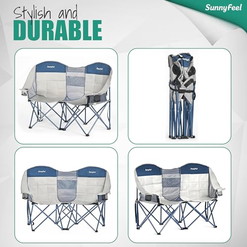 Image of SUNNYFEEL Double Camping Chair Oversized Loveseat for Adults