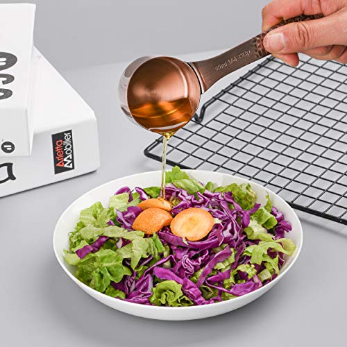 Copper Measuring Cups And Spoons Set, Copper Measuring Cups And Spoons Set Of 5 Copper Measuring Cups And 6 Copper Measuring Spoons, 1 Measure Ingredient Leveler And Rings #TOP7