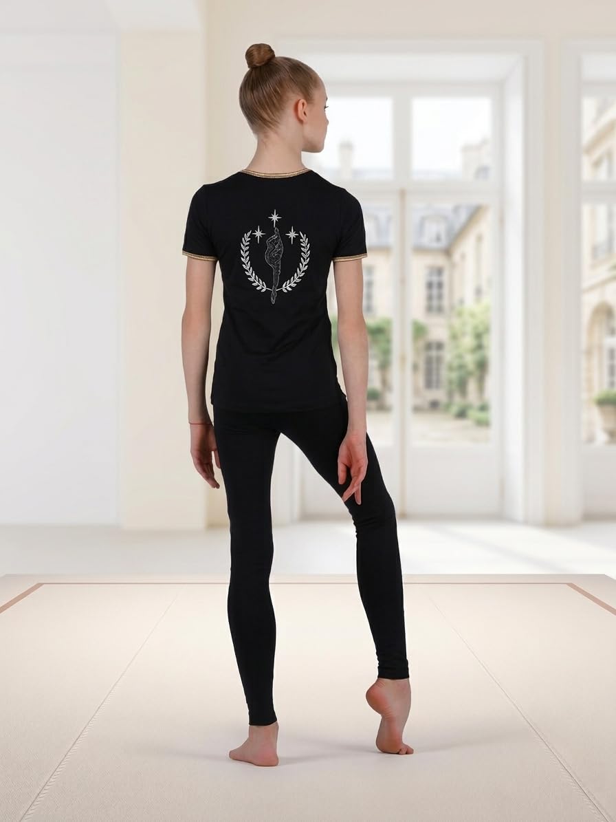 Mädchen Sport T-Shirt – Atmungsaktives Funktionsshirt für Turnen, Ballett, Gymnastik, Tanzen & Laufen – Elastisches Fitness-Oberteil