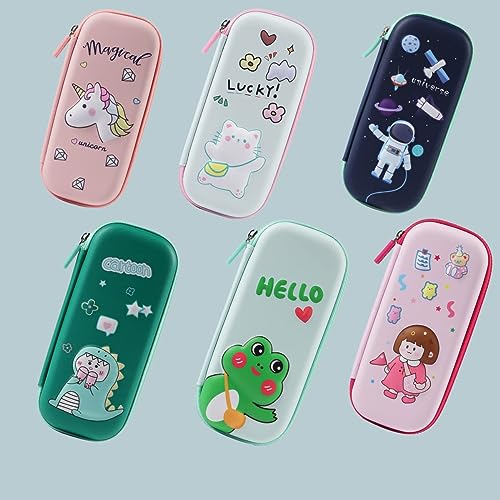 Image of LONGMIRE Plastic Pencil Box with Code Lock Pen Case Large Capacity Multi-Layer Multi-Function Storage Bag Secret Compartment Pencil Box for Kids- Multi-Color (Doll Pouch)