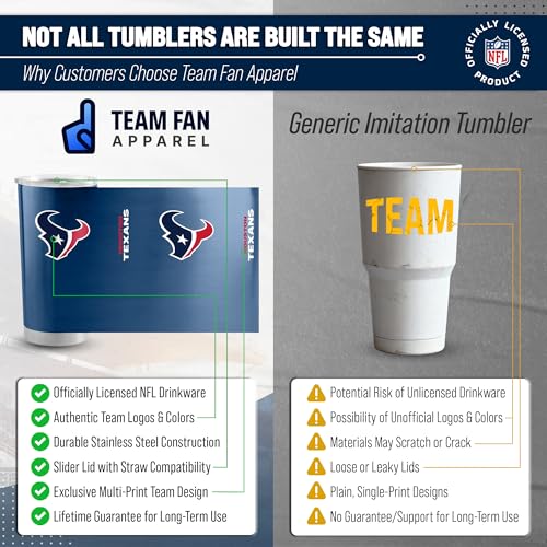 Image of Houston Texans NFL 20oz Stainless Steel Insulated Tumbler, Slider Lid