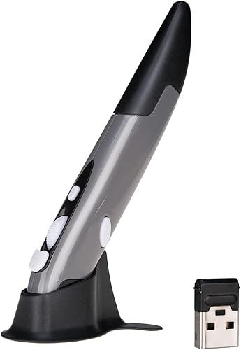 Miniatura 9 de lychee Ratón Óptico Inalámbrico de Bolsillo Tipo Pluma, Ratón Óptico Inalámbrico USB 2.4GHZ Tipo Pluma 800/1200/1600 DPI Ajustable Escritura a Mano