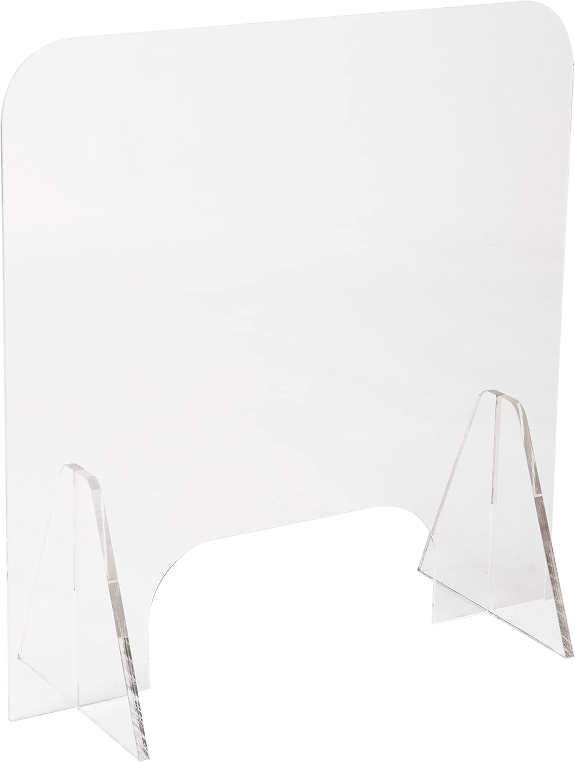 Mind Reader Acrylic Sneeze, Front Desk Cough Guard, Protective Clear Panel for Cashiers, Reception, Checkout Stations, 18 x 18 : Office Products