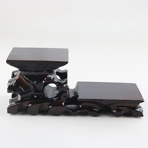 Miniatura 5 de GOLDY&WENDY Jarrón rectangular oriental hecho a mano con base de palisandro, tetera, estatua de Buda, ornamento, soporte de exhibición