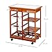 HOMCOM Carrito Cocina Servicio Auxiliar Madera Metal Cromado Ruedas Cajon Botellero